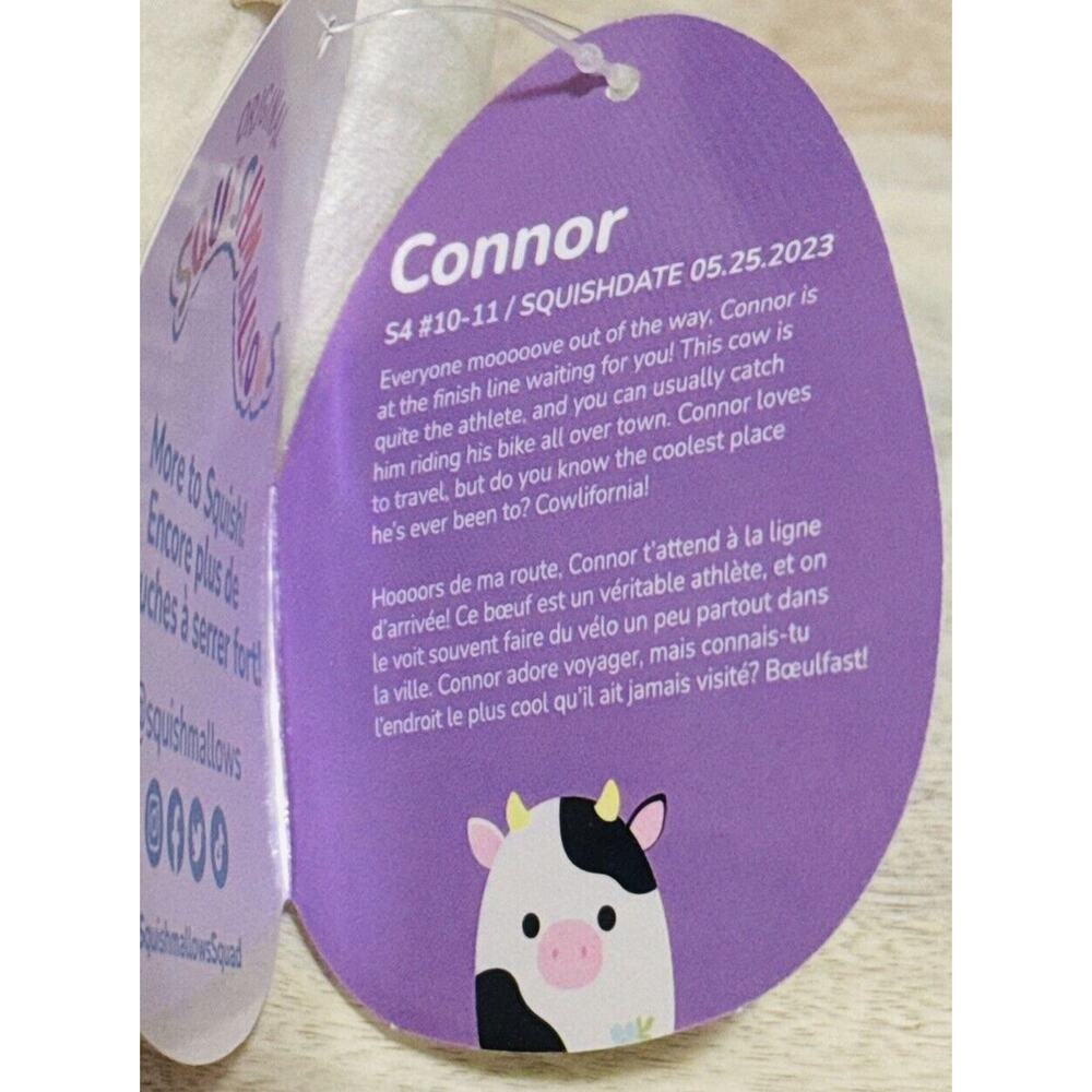 Brand New Squishmallow 4.5” Connor The Cow Plush Flower Belly 2023 - Picture 5 of 5